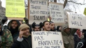 Des manifestants musulmans à Londres