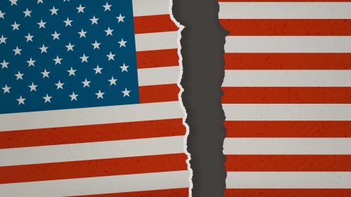 Un drapeau divisé des États-Unis