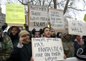 Des manifestants musulmans à Londres