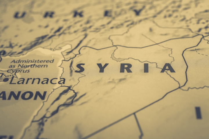 Une carte de la Syrie de près