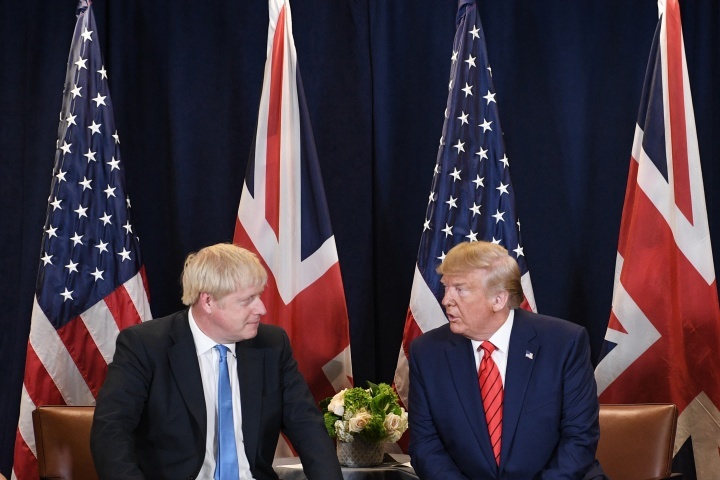 Le Premier ministre britannique Boris Johnson et le président américain Donald Trump.