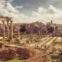 Ruines de l'Empire romain, Rome, Italie. Scène du Forum romain ou Foro.