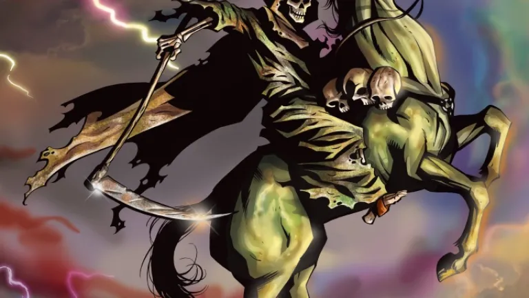 On ne peut qu'imaginer l'impact mondial de l'aboutissement de la descente du cavalier pâle. Le monde a vu des précurseurs relativement doux. Cheval pâle de la mort décrit dans Apocalypse 6.