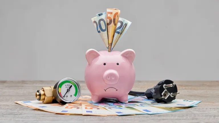 Triste tirelire pour le coût élevé du gaz et de l'électricité.