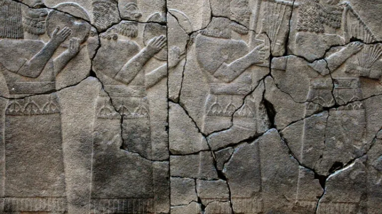 Une décoration d'une ville hittite qui représente un groupe de musiciens hittites