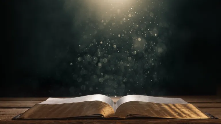 Une Bible ouverte. La lumière d'en haut.