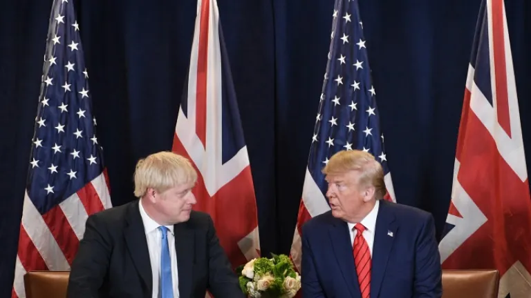 Le Premier ministre britannique Boris Johnson et le président américain Donald Trump. Le Premier ministre britannique Boris Johnson et le président américain Donald Trump.