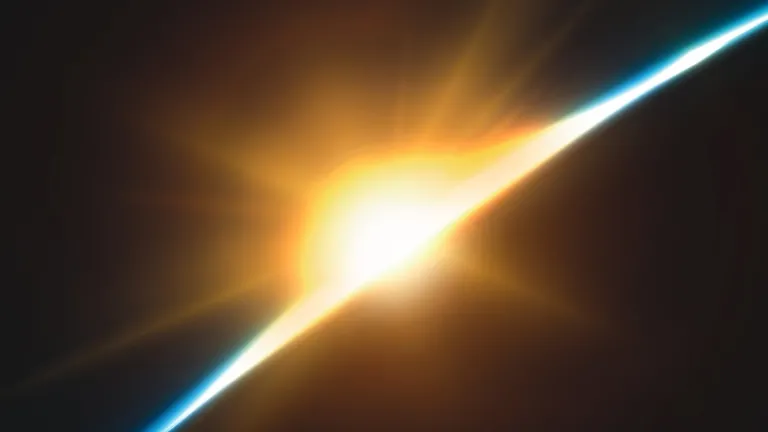 Une lumière sur l'horizon dans l'espace