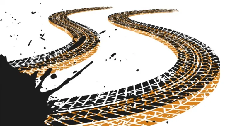 Traces de pneus sur la page