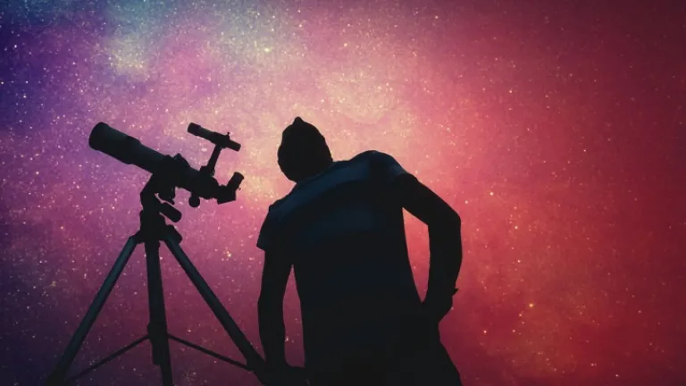 Une personne qui regarde le ciel nocturne