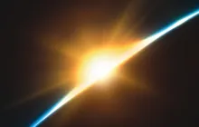 Une lumière sur l'horizon dans l'espace