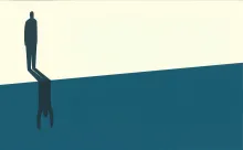 Une représentation artistique d'un homme et de son ombre